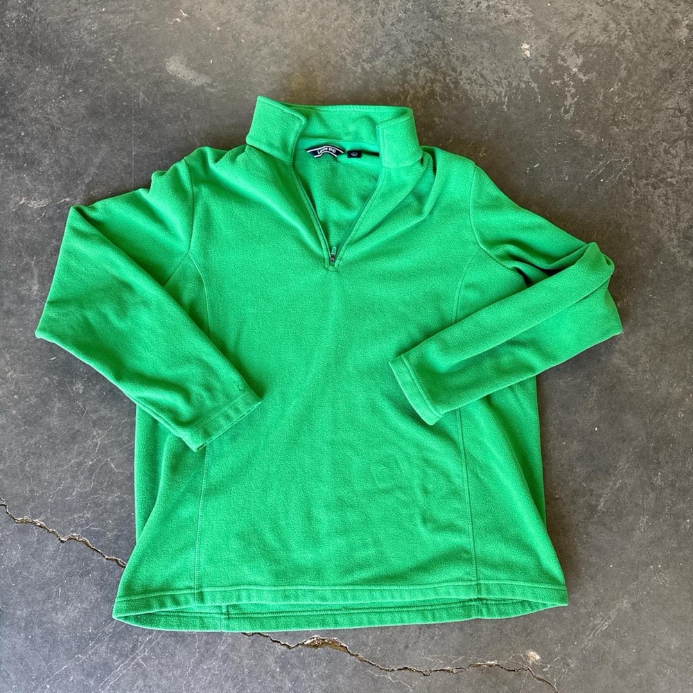 Lands' End Vibrant Green Fleece Pullover